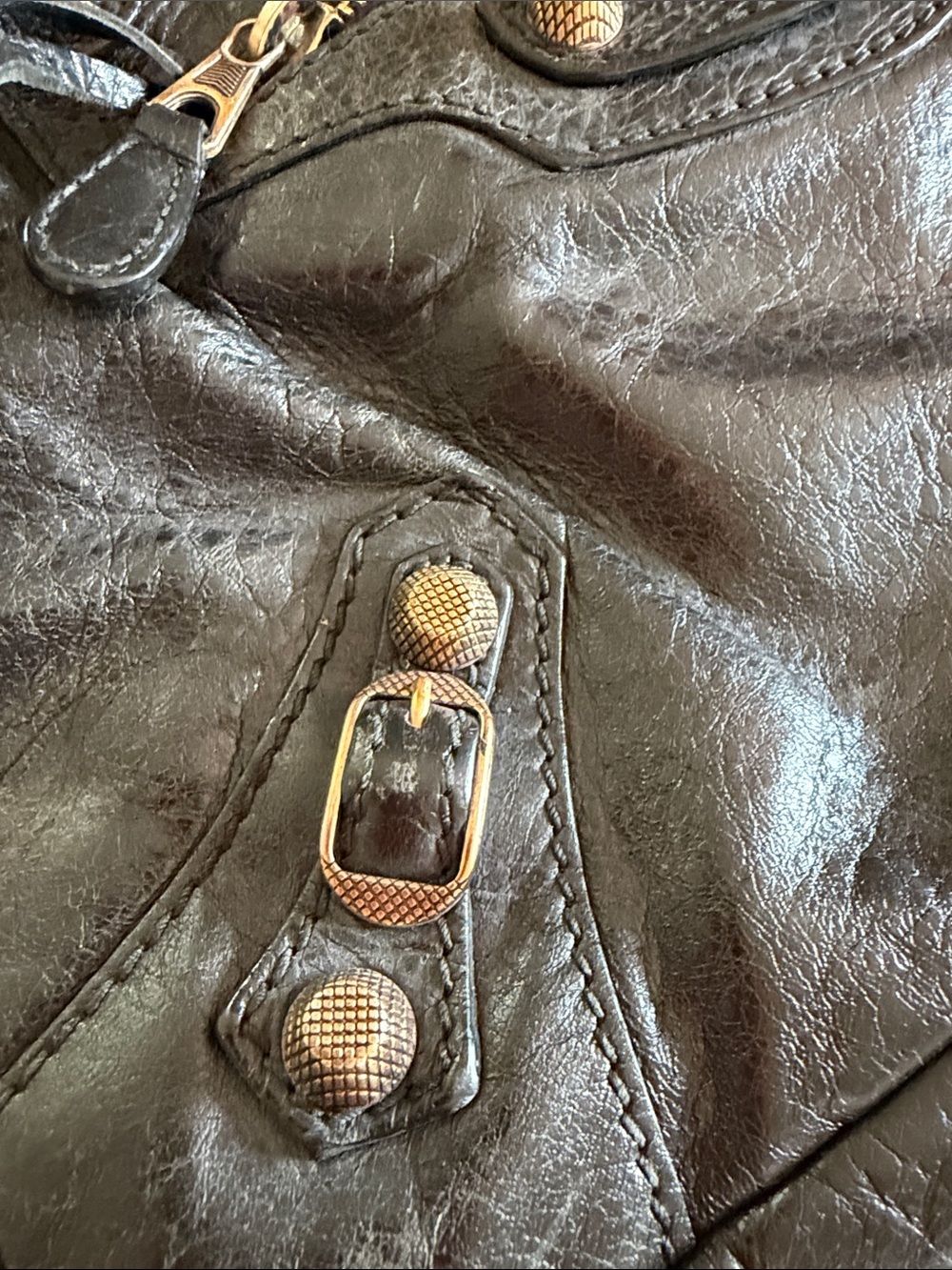 Balenciaga Black Leather Satchel with Gold Hardware - Picture 6 of 16